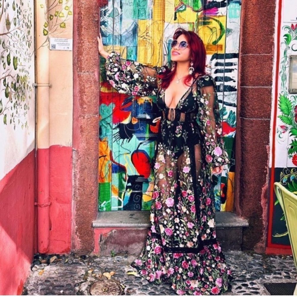 Free People For Love & Lemons Luna Sheer
Floral Maxi Dress /size  XS - Picture 6 of 14